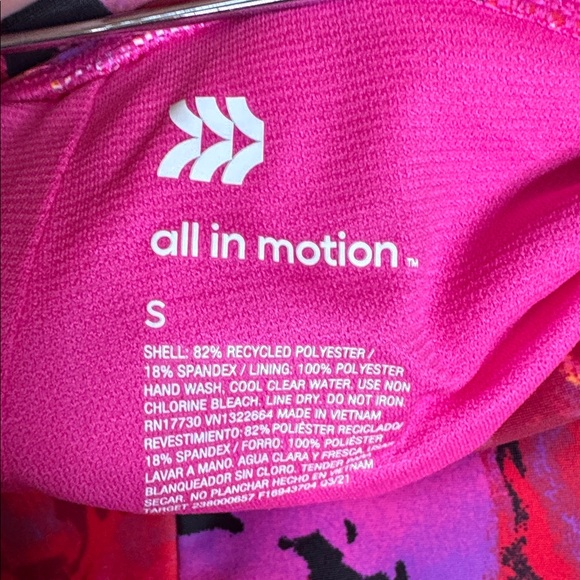 NWOT All in Motion Pink & Black Floral Swim Boyshorts Size Small UPF 50+ - Picture 3 of 7